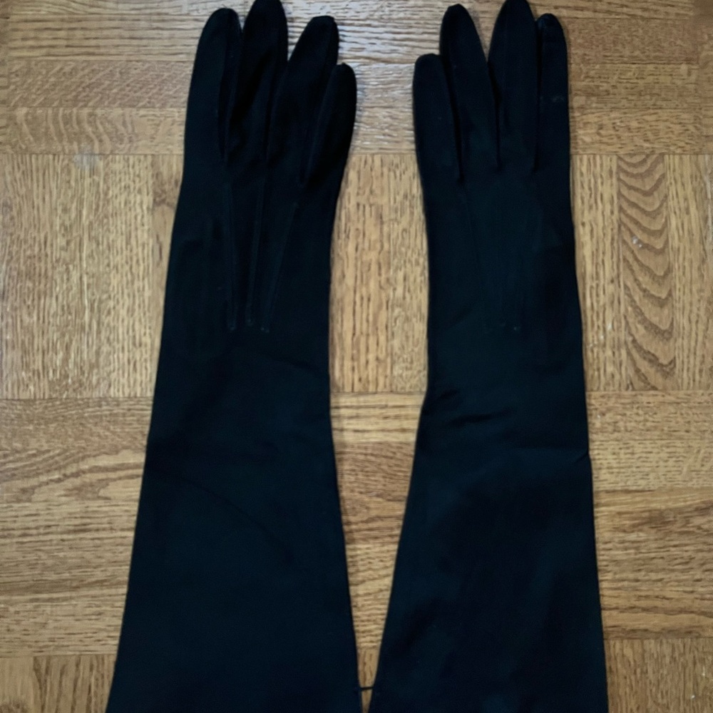 💎 Rare Vintage Italian Luxury G. & C. Squillace Napoli Black Suede Gloves